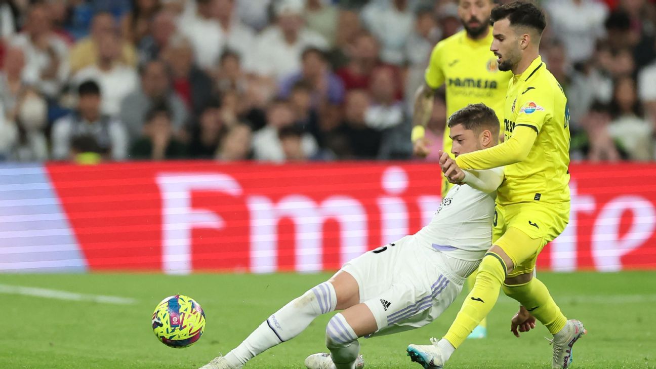 Real Madrid's Valverde punches Villarreal's Baena, Ancelotti blames lack of balance in 3-2 defeat.