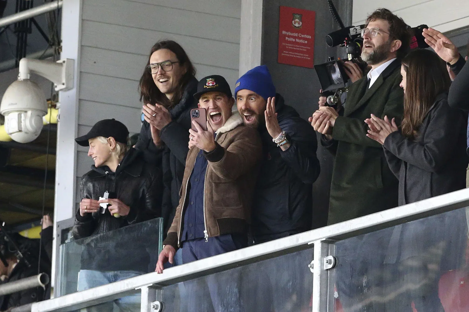 Wrexham's Hollywood owners celebrate promotion victory.