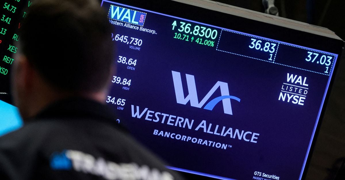 Featured image for Yellen's call for more bank mergers causes regional bank stocks to tumble.