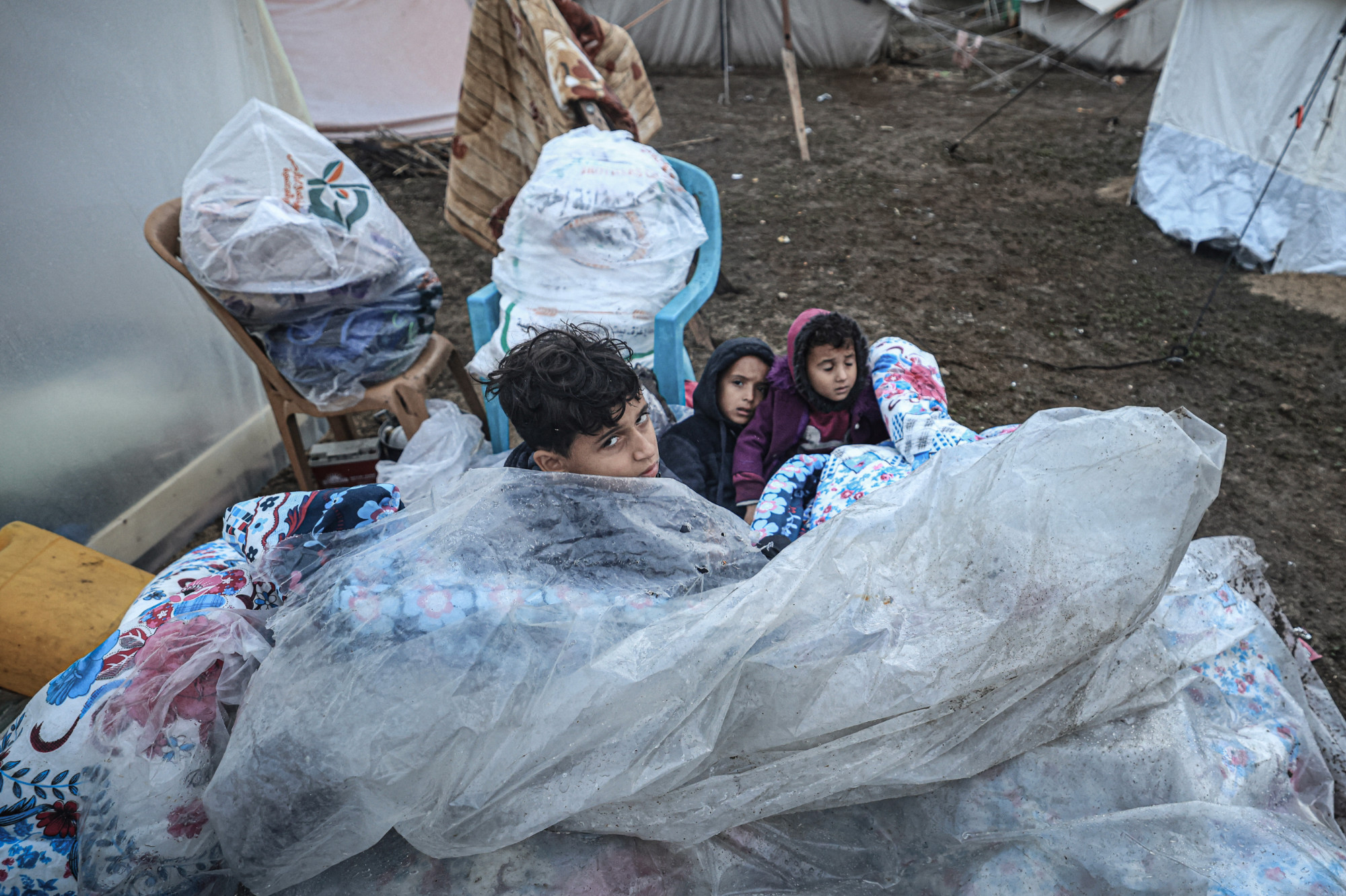 "Winter Storms Compound Humanitarian Crisis for Displaced Palestinians in Gaza"