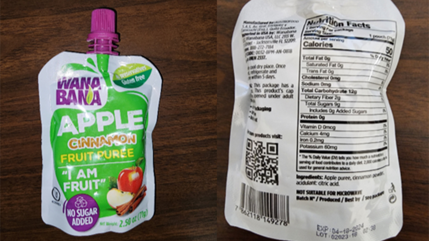 FDA Urgently Recalls WanaBana Fruit Pouches Due to High Lead Levels