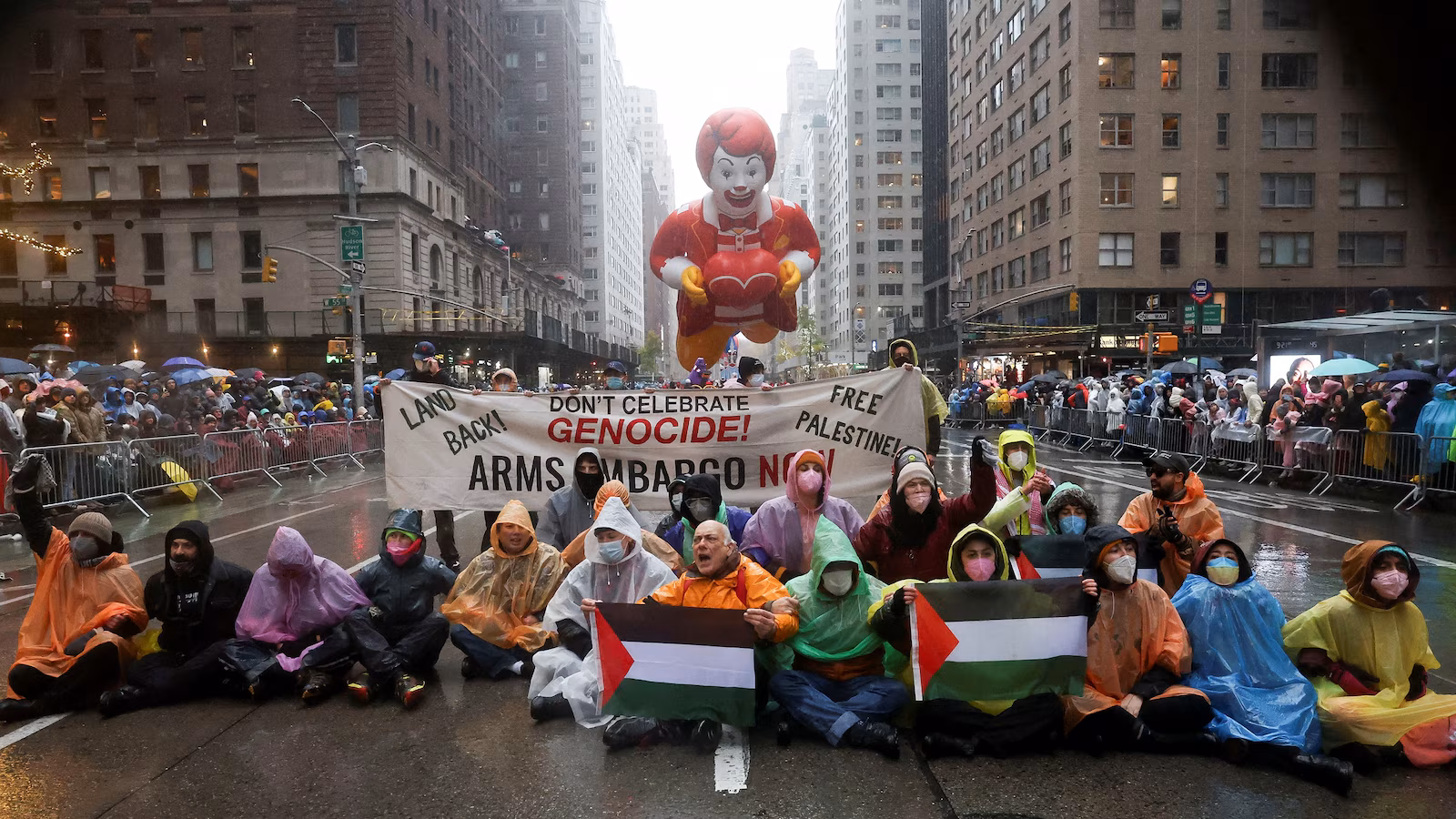 Thanksgiving Parade Disrupted by Protests Amid Weather Changes
