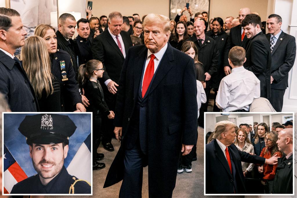"Trump's Visit to Slain NYPD Officer's Wake Sparks Political Controversy Amid Biden Fundraiser"