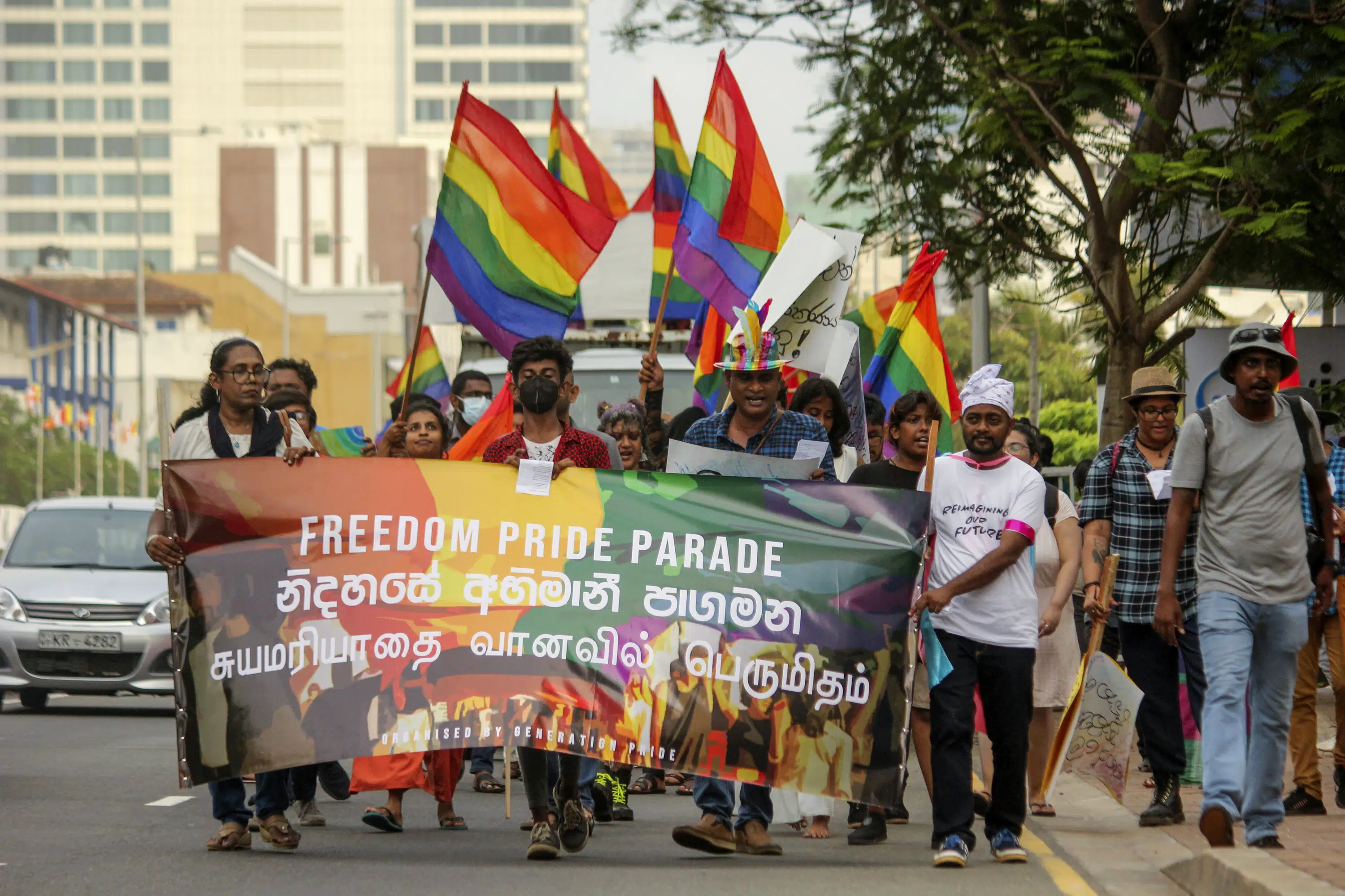 Sri Lanka's LGBTQ+ community demands equality at Pride march.