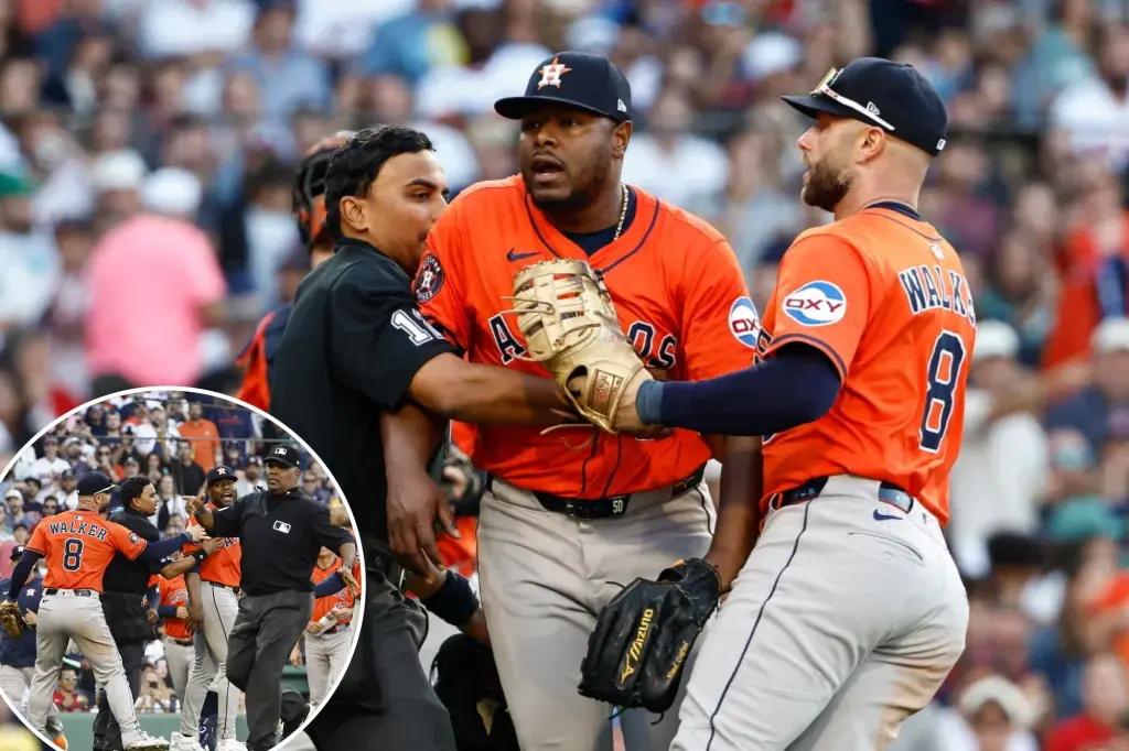 Featured image for Tense Bench Clearing Incident in Astros-Red Sox Game Over Intentional Balk