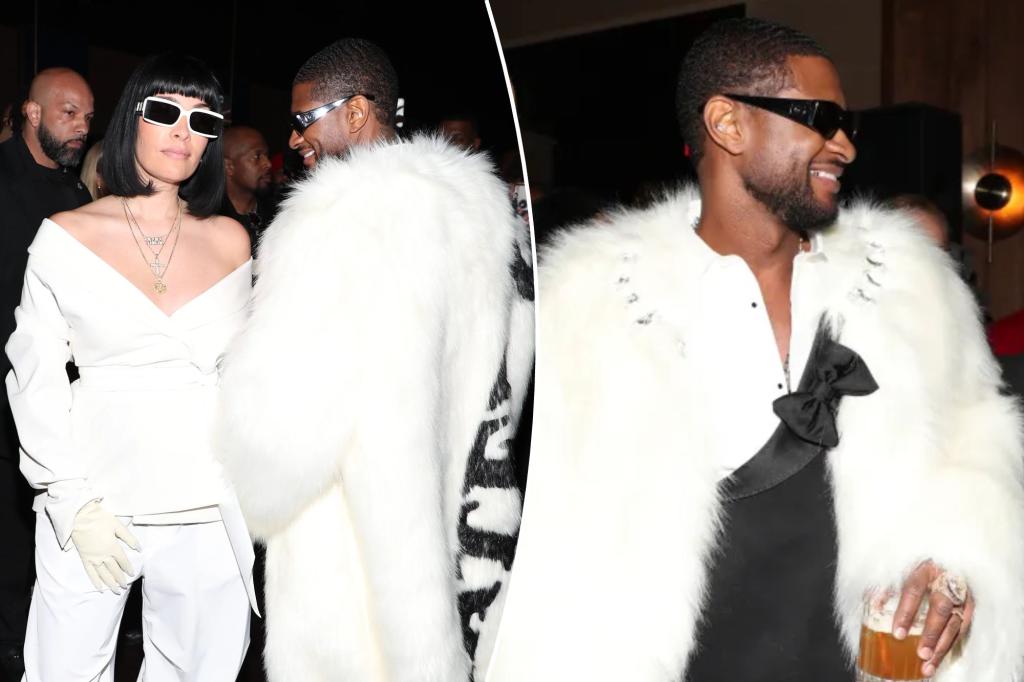 "Usher and Jennifer Goicoechea's White-themed Super Bowl Wedding Celebration"