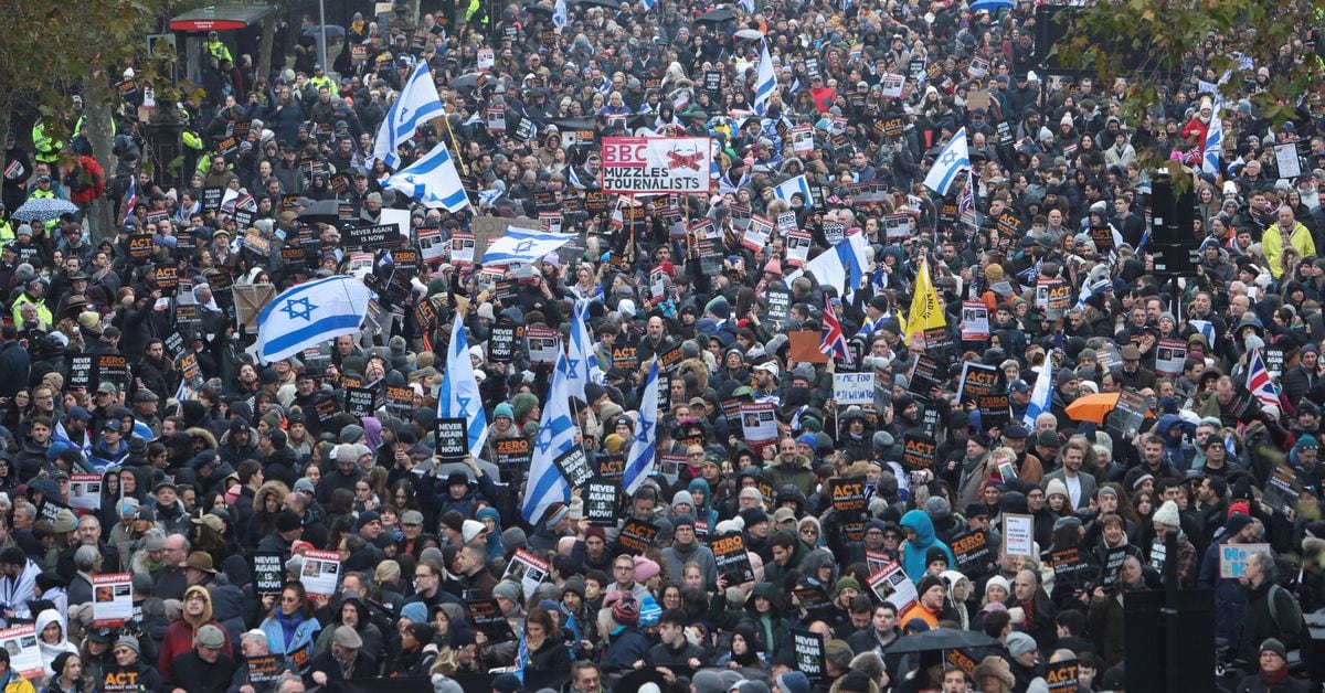 "Massive London March Unites 50,000 Against Antisemitism"