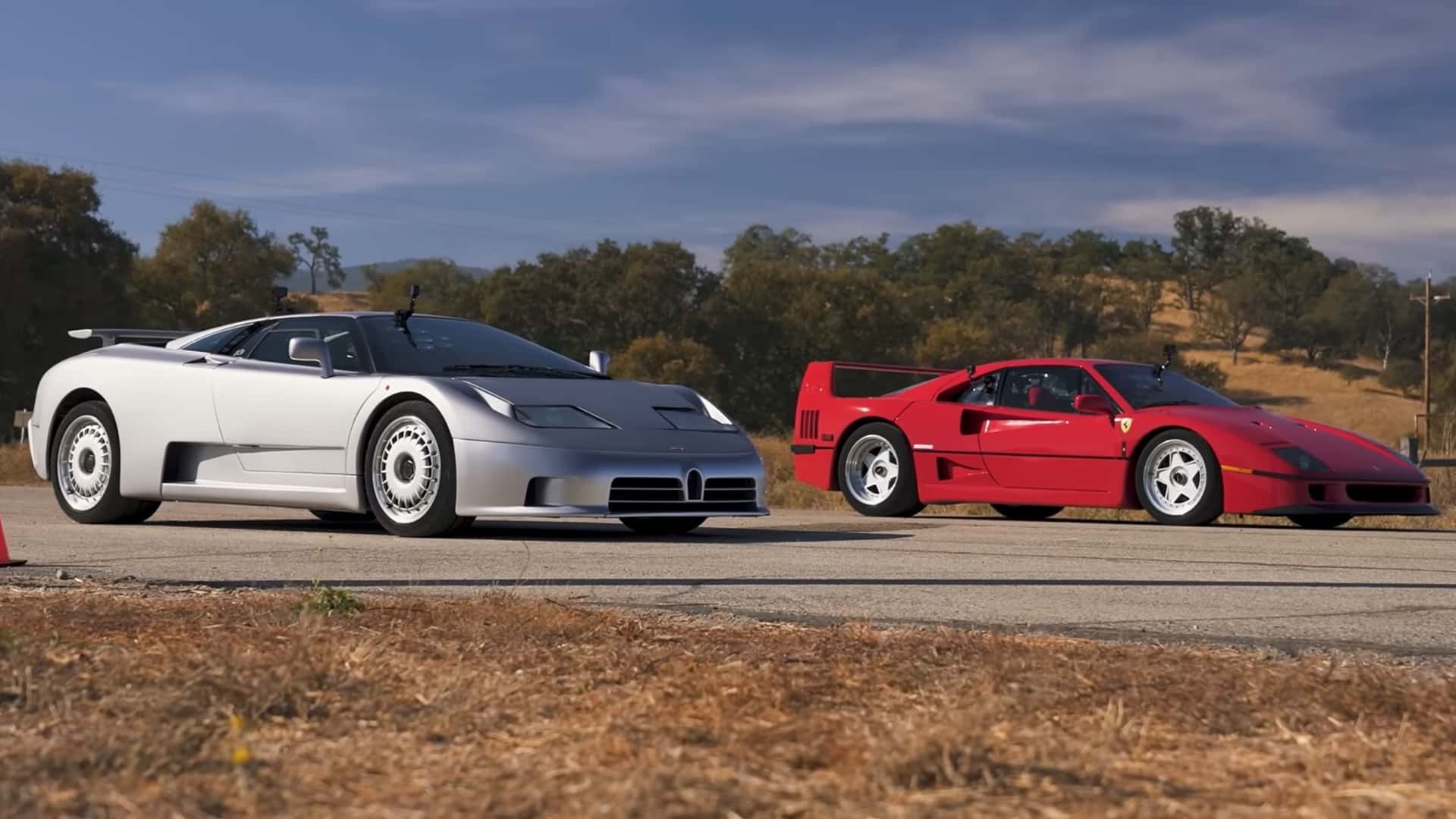 Featured image for Ferrari F40 Outpaces Bugatti EB110 in Epic Drag Race