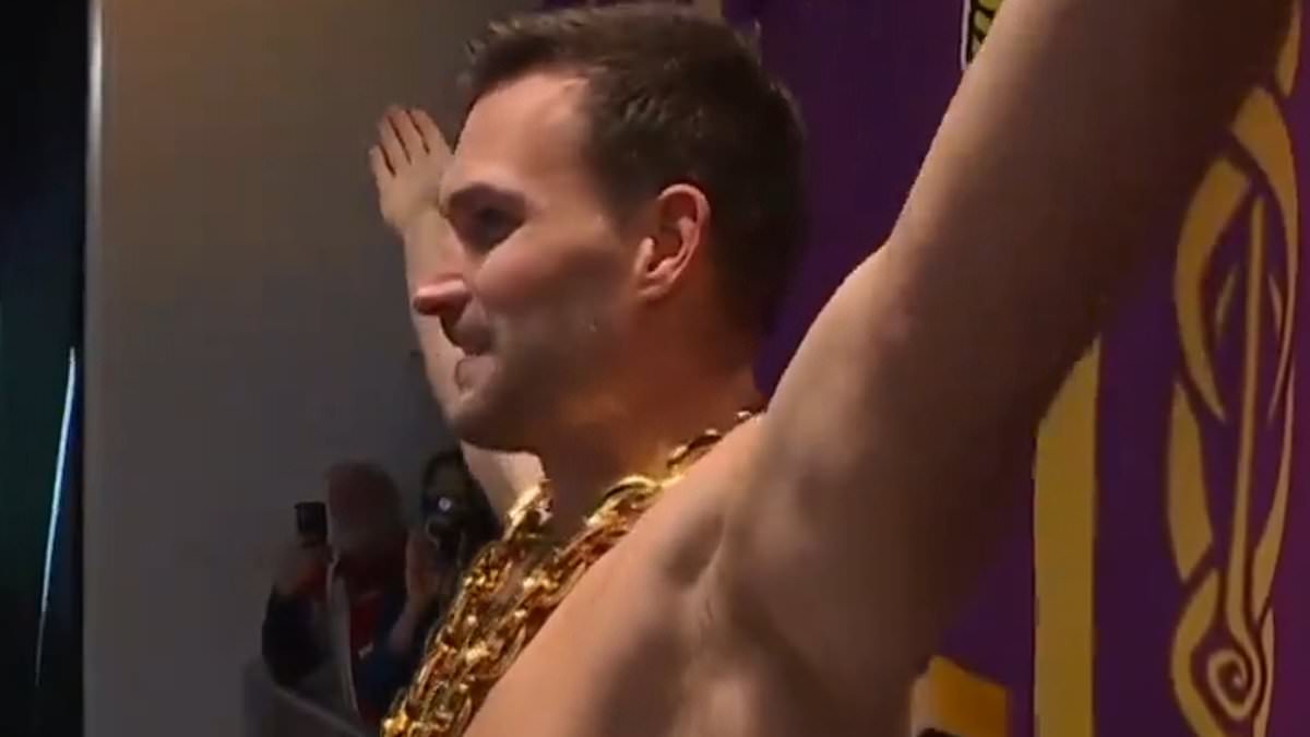 "Shirtless Kirk Cousins and Son Lead Viral 'Skol' Chant Before Vikings-Packers Showdown"