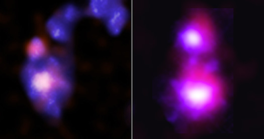 Four galaxies on collision course as two massive black holes approach