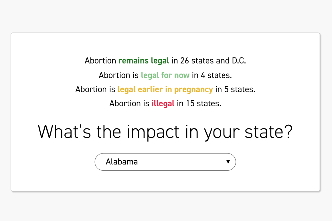 "State Abortion Laws: One Year After Roe v. Wade Overturned"