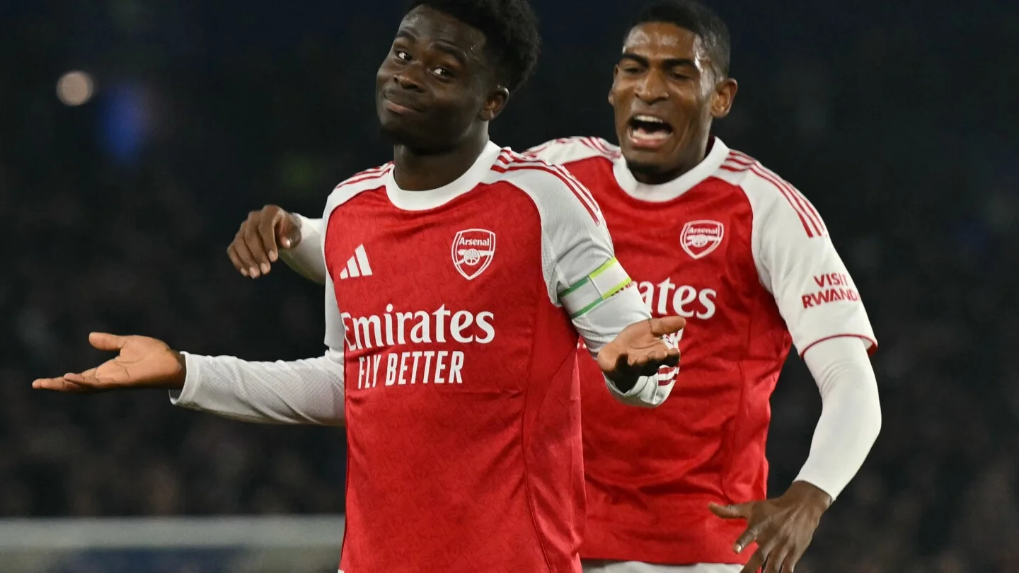 Saka's deflected strike seals Arsenal's 1-0 win at Brighton