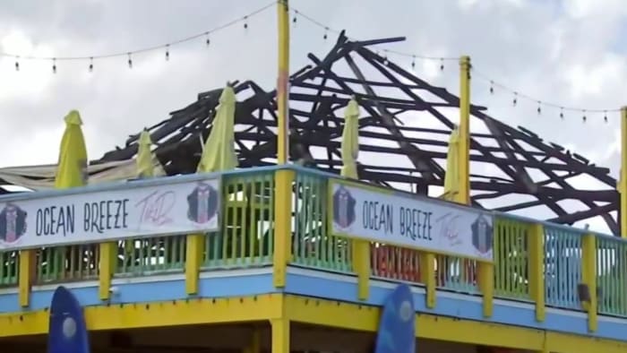 Featured image for Ocean Breeze Tiki Bar & Grill in New Smyrna Beach destroyed by fire.