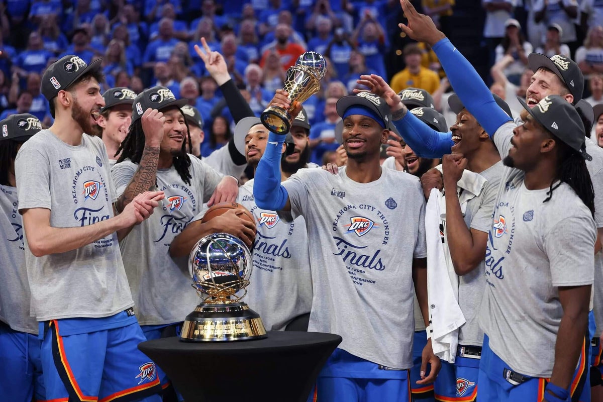 Featured image for OKC Thunder Clinches NBA Finals Spot with Dominant Win over Timberwolves