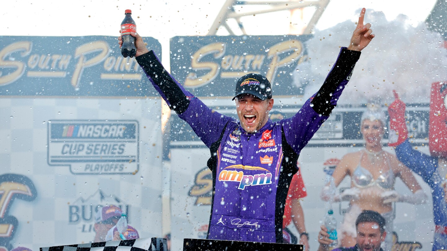 Featured image for Denny Hamlin's Emotional 60th NASCAR Win and Championship Qualification