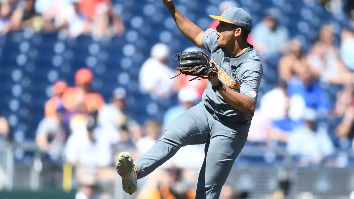 Chase Burns leads Tennessee to College World Series victory over Stanford.