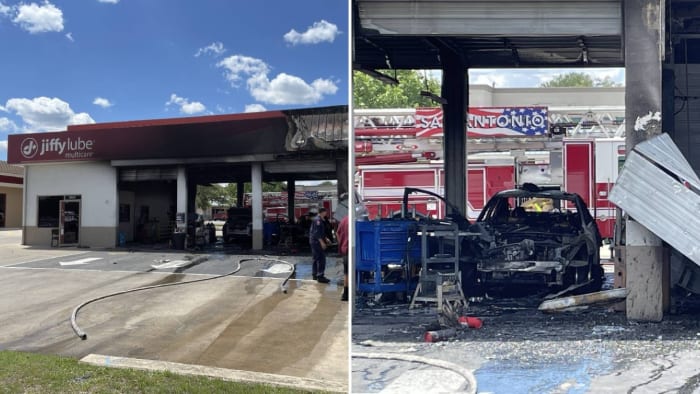Jiffy Lube Fire Causes Partial Collapse and Rapid Flames