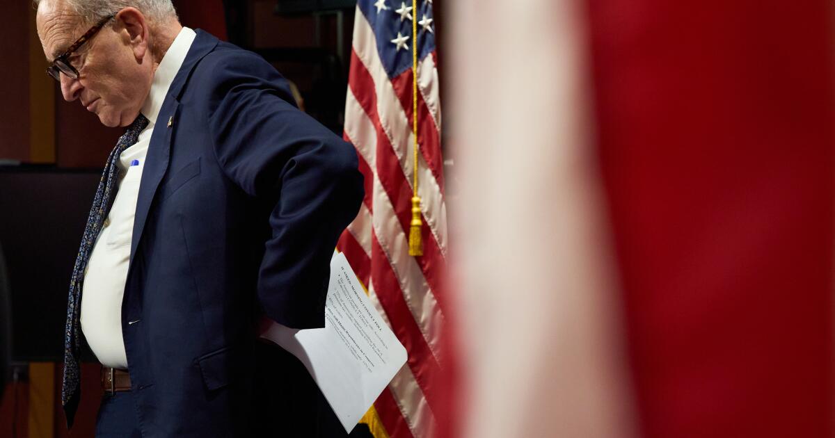 Featured image for Democrats call for Schumer's resignation amid shutdown controversy