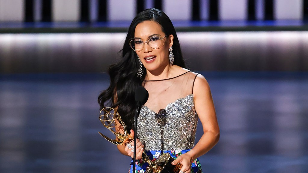 Featured image for "Ali Wong Makes Emmy History and Rocks Red Carpet Despite Injury: 'Beef' Cast Shines at 2023 Awards"