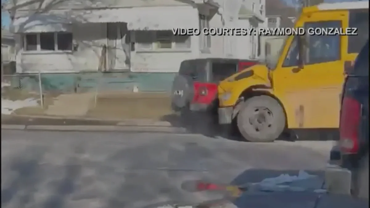 Stolen Jeep collides with school bus in Rochester carjacking incident