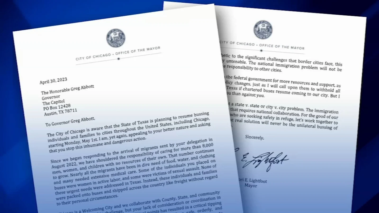 Chicago Mayor Urges Texas Governor to Halt Migrant Shipments