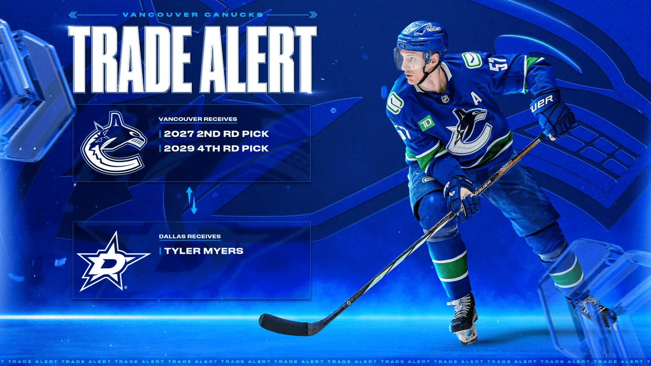 Canucks shore up future draft capital in Myers trade with Stars