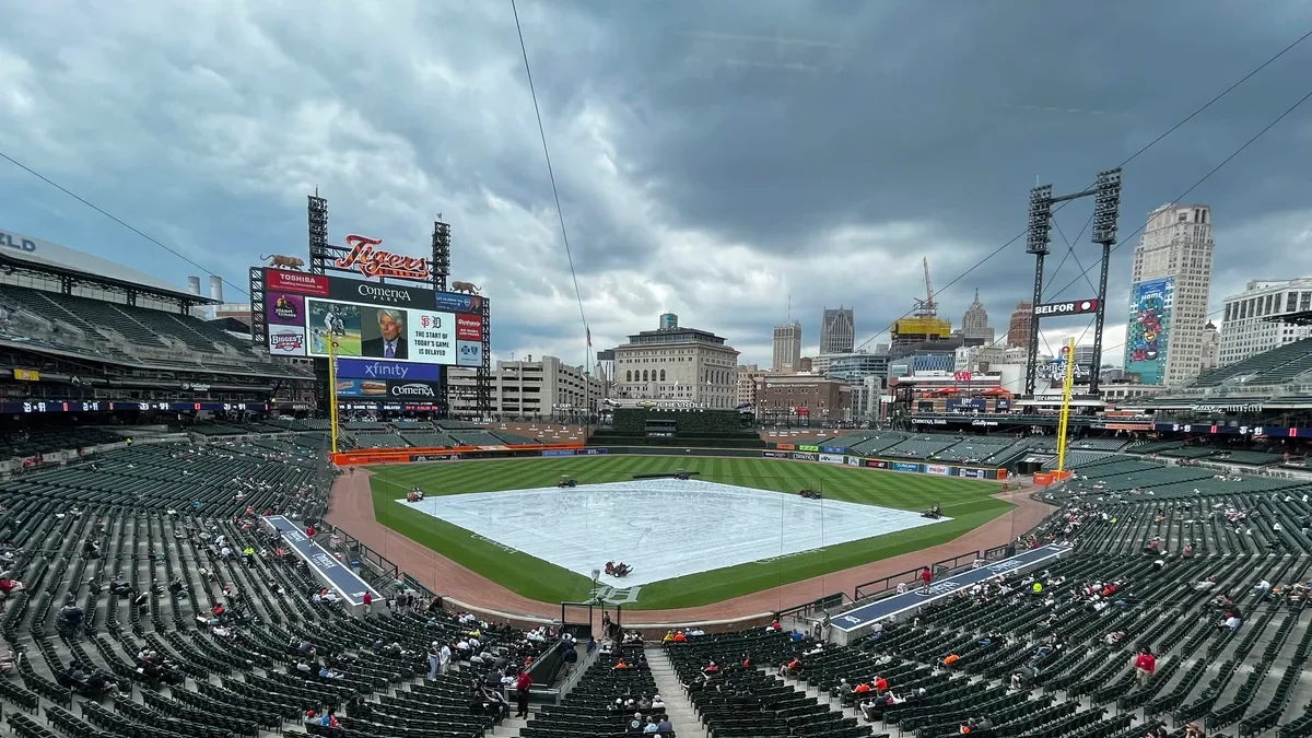 Detroit Tigers leave fans waiting as Sunday game postponed.
