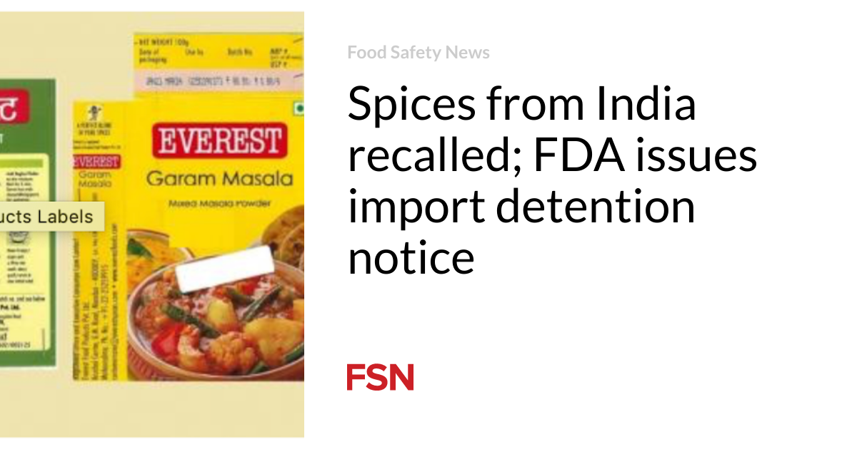FDA Recalls Indian Spices in Multiple States Due to Salmonella Contamination