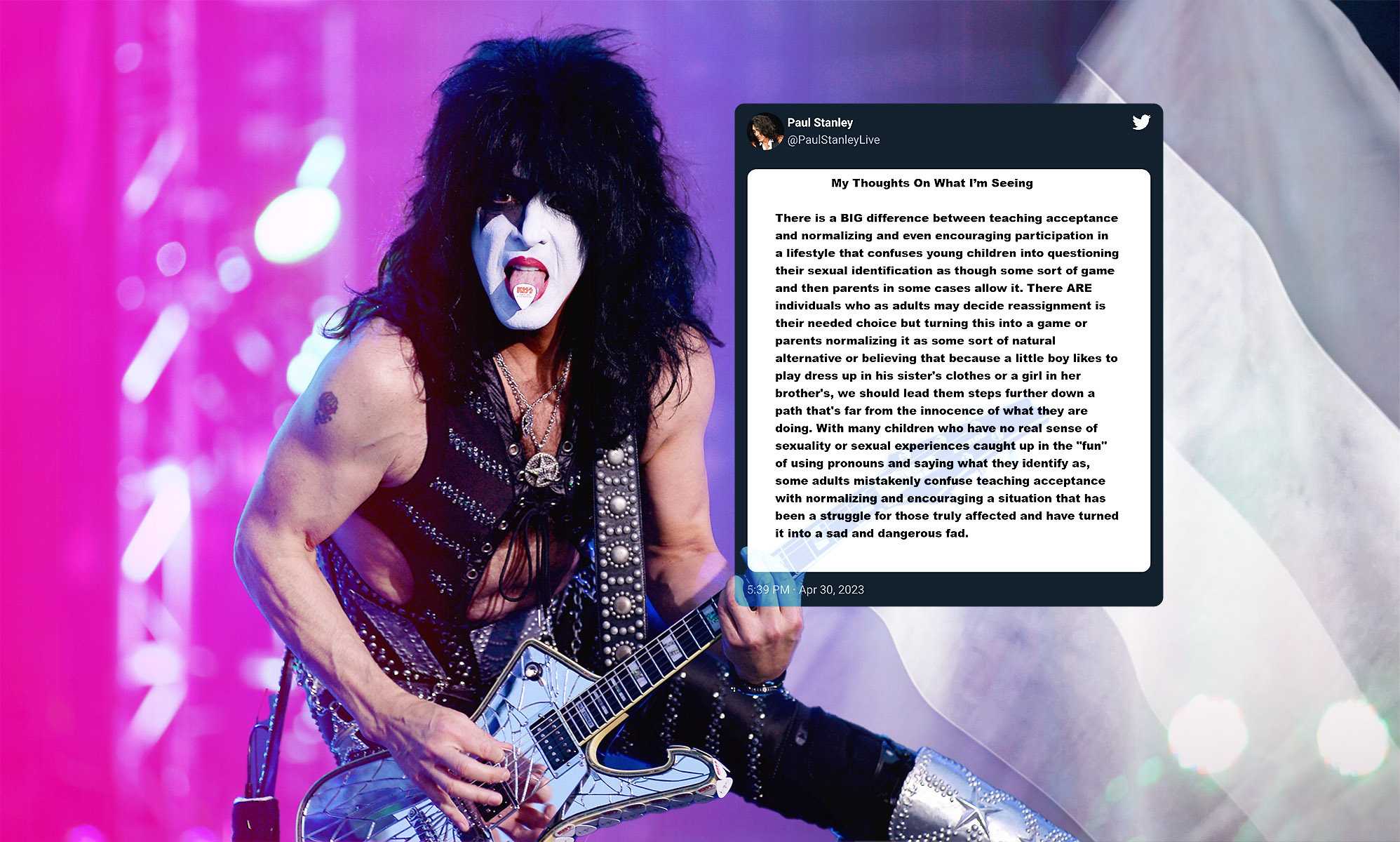Featured image for Kiss' Paul Stanley Faces Backlash for Anti-Trans Rant.