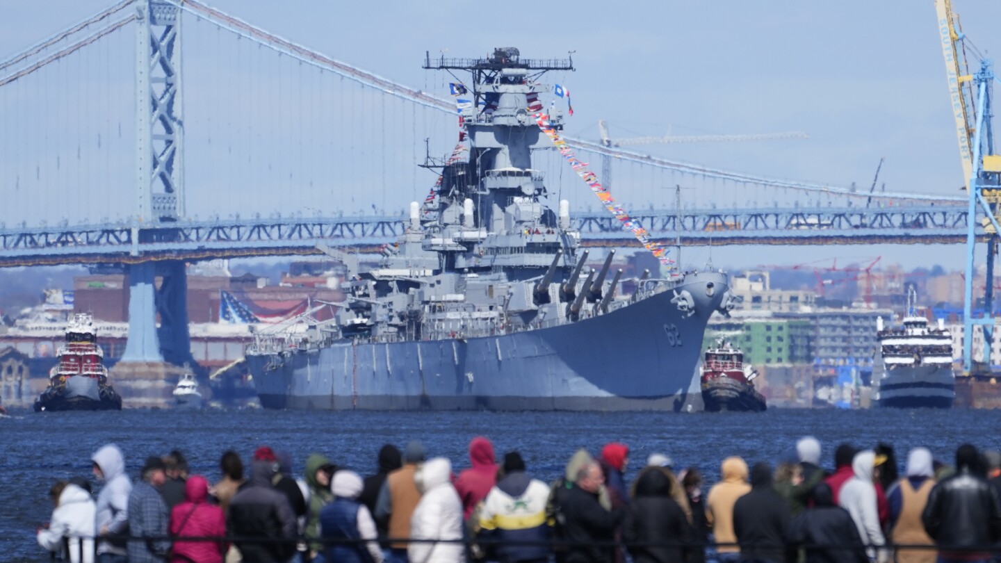 Featured image for "USS New Jersey Sets Sail for Historic Maintenance Journey"