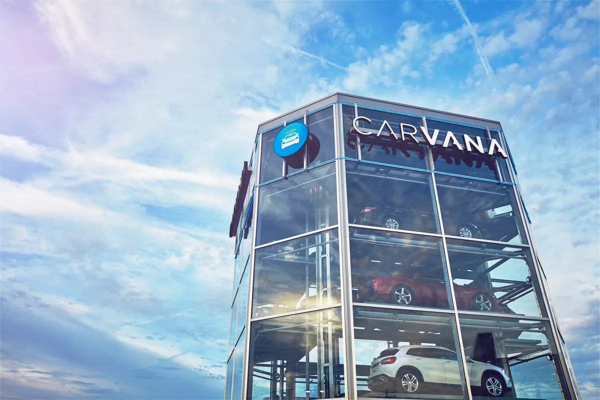 Featured image for Carvana's stock skyrockets 56% on record profit predictions.