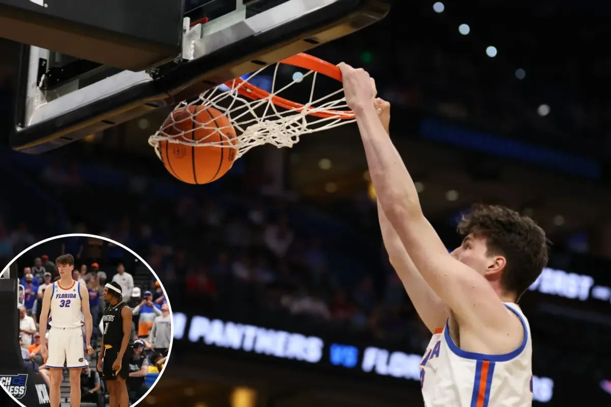 Rioux's 7-foot-9 March Madness debut makes Florida history