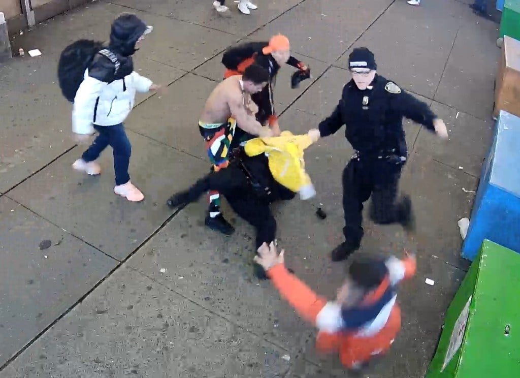 Featured image for "New Video Contradicts NYPD Account of Times Square Migrant Shelter Assault"