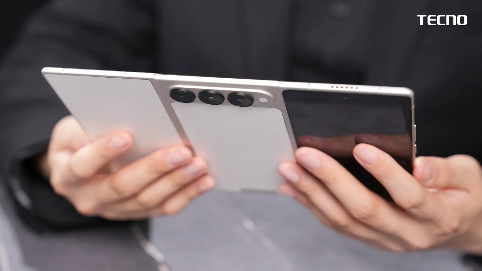 Featured image for Tecno Unveils the Innovative G-Shaped Tri-Fold Smartphone