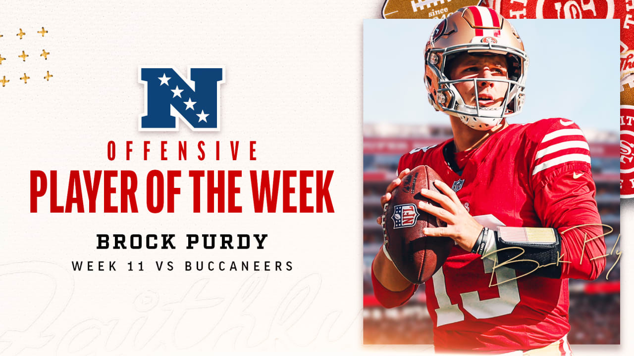 "Brock Purdy's Stellar Performance Earns Him NFC Offensive Player of the Week"
