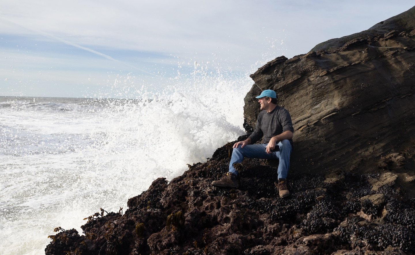 Big-wave surfing at Mavericks beach impacted by climate change.