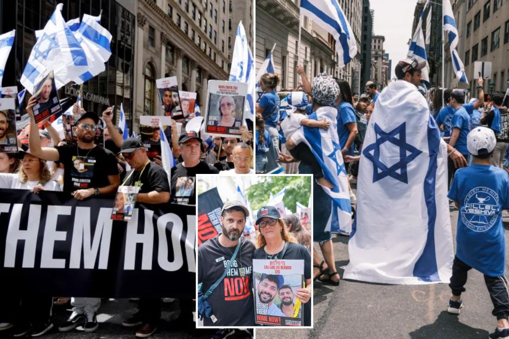 Featured image for "Hostage Families Lead Somber, Secure Israel Day Parade in NYC"