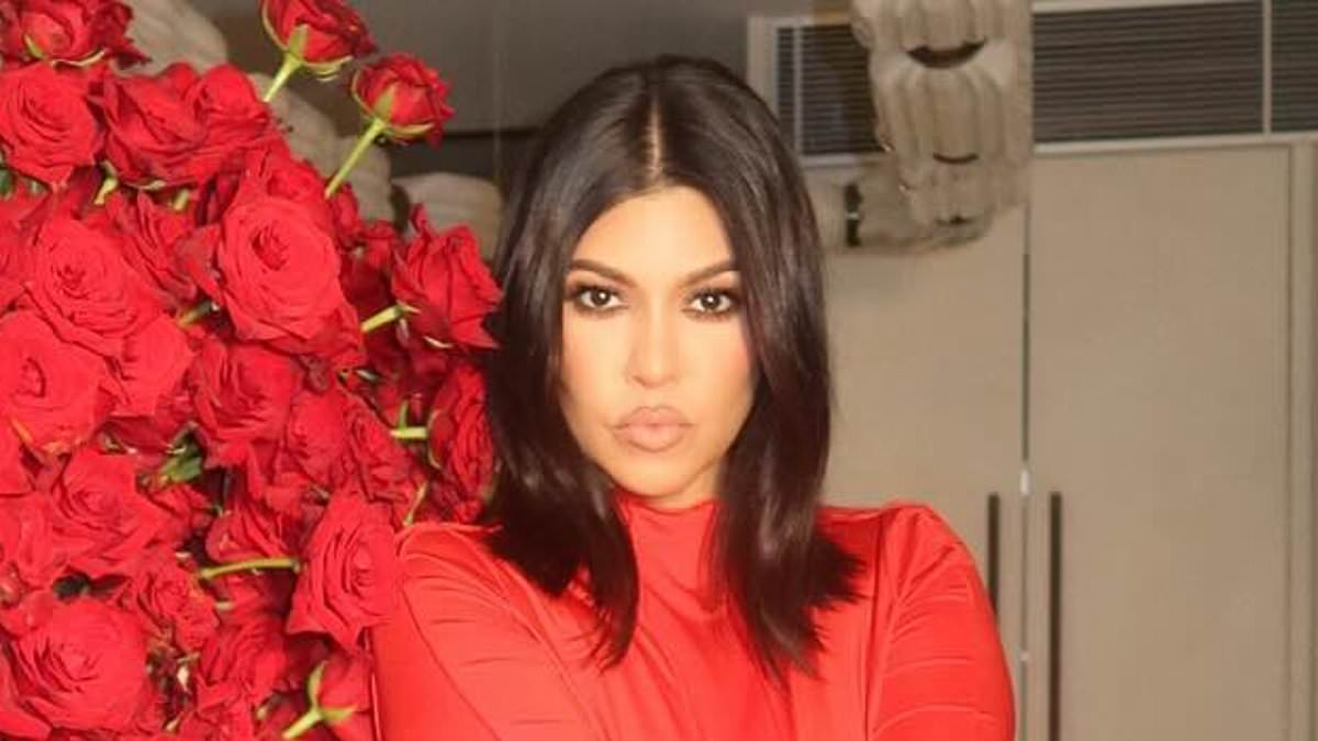 Featured image for "Kourtney Kardashian Stuns in Figure-Hugging Red Dress for Valentine's Day"
