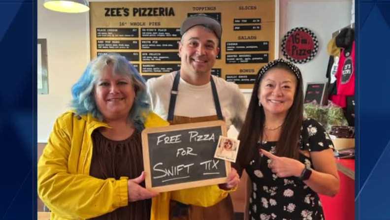 Featured image for Pizzeria trades free pizza for Taylor Swift tickets.