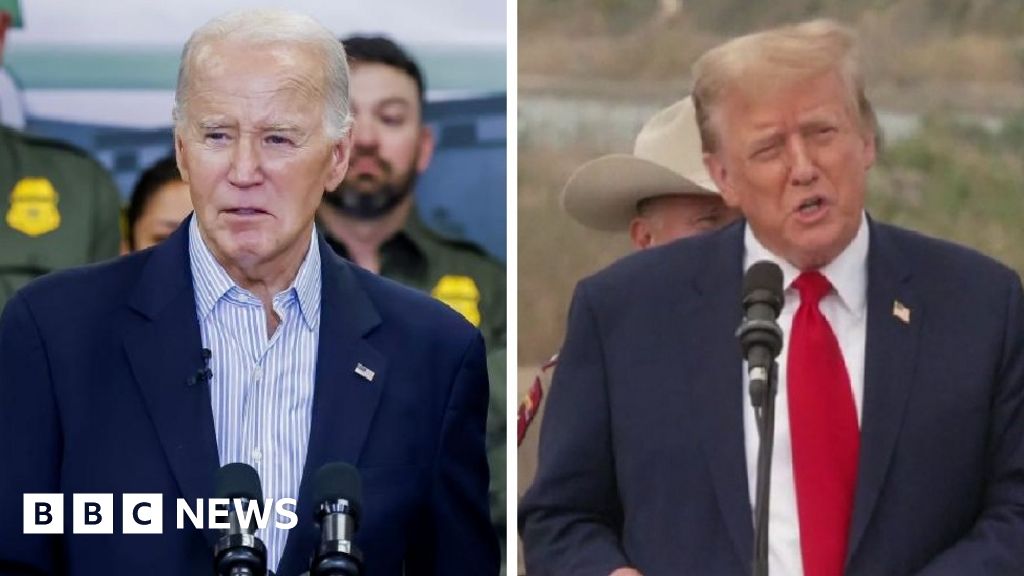 "Contrasting Border Visits: Biden and Trump's Dueling Immigration Policies"