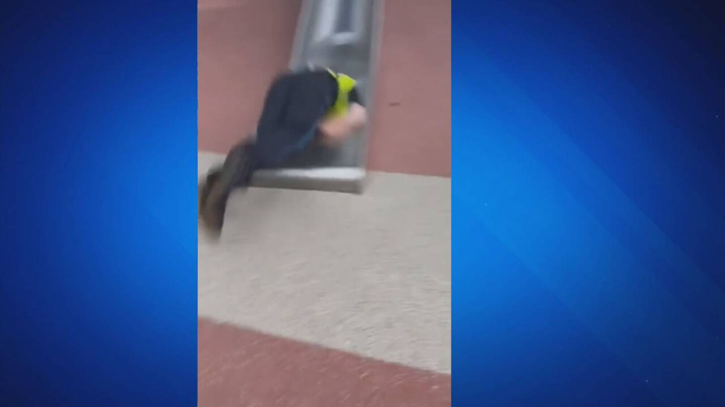 "Boston Police Officer's Playground Mishap Goes Viral"