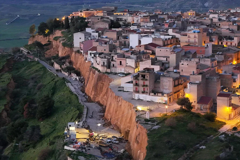 Sicily landslide carves cliff, displacing over 1,500 residents