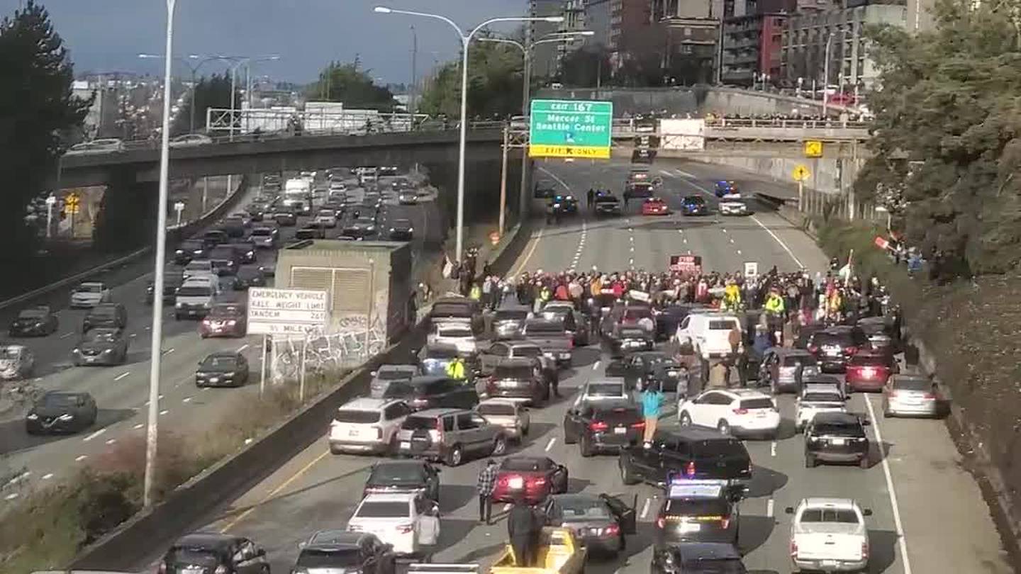 Featured image for "Seattle's I-5 Reopens After Protesters Demand Gaza Ceasefire"