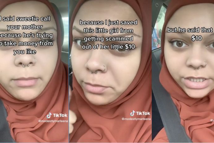 Woman rescues child from gas station scam, advises against sending unprepared kids to stores.