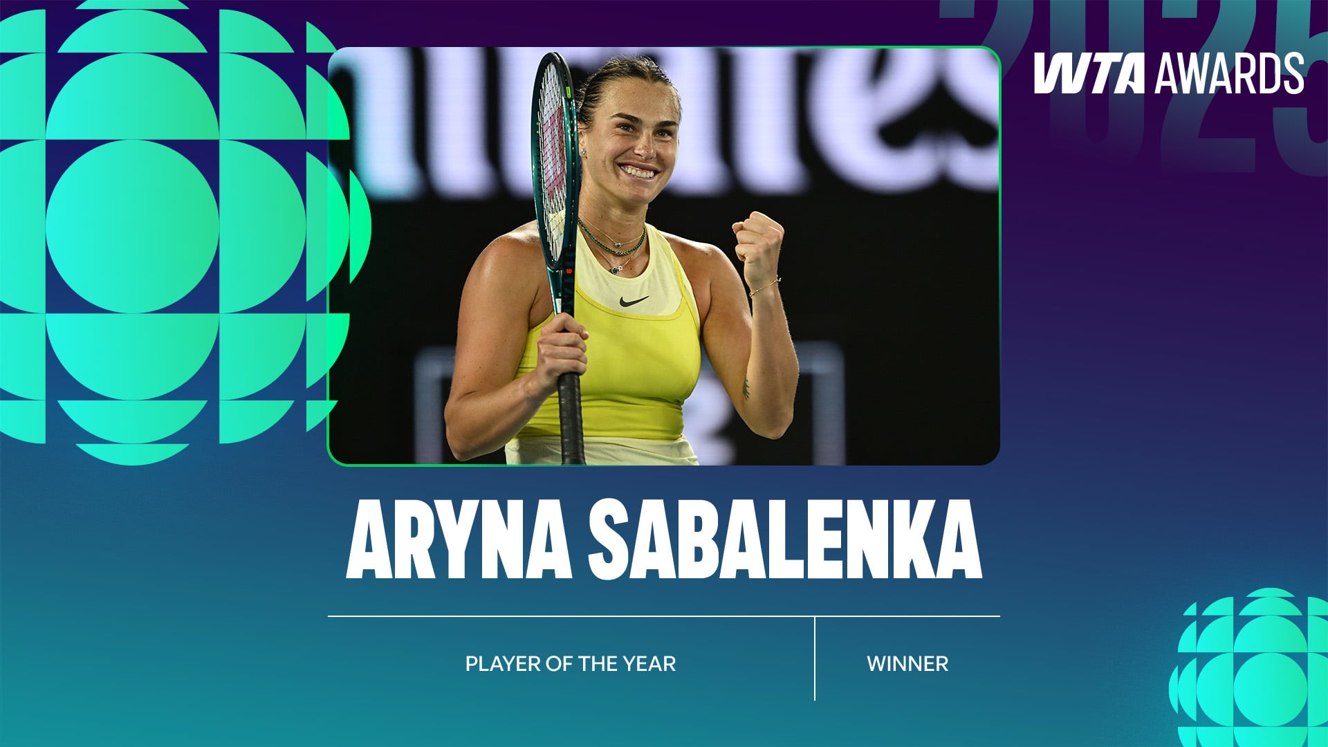 Featured image for Aryna Sabalenka Dominates 2025 WTA Awards