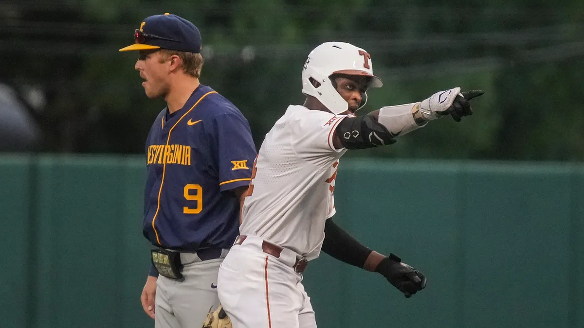 Texas baseball team stages dramatic comeback to defeat No. 8 Stanford in super regional opener.