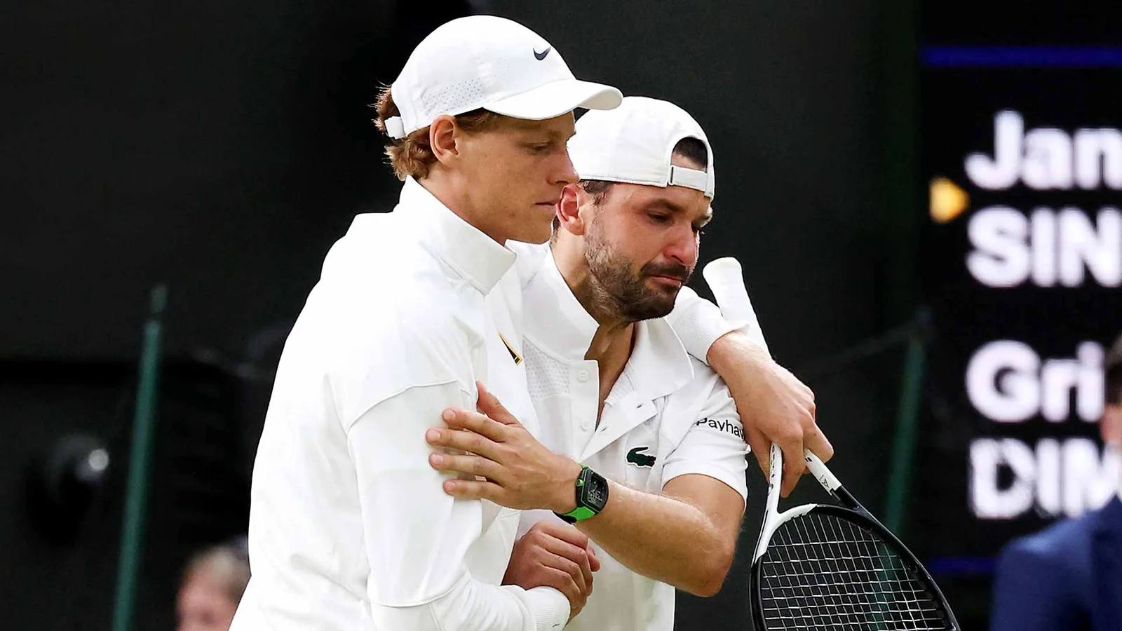 Jannik Sinner reaches Wimbledon quarterfinals after Dimitrov's injury retirement