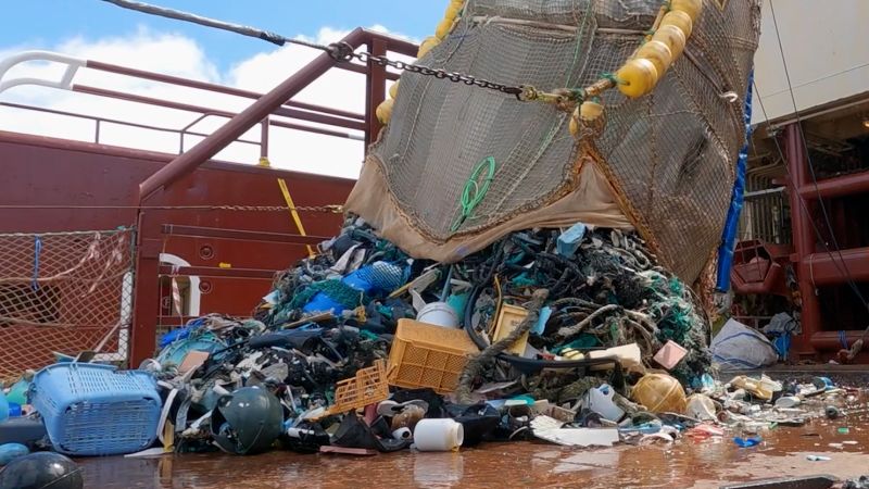 Featured image for Ocean Cleanup Vessel Removes 55 Tons of Trash, Transforms it into Recycled Plastic for Kia EVs