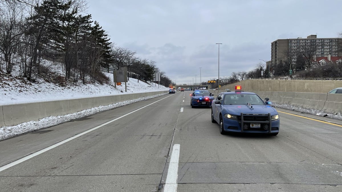 Police chase and arrest suspect disguised as Walmart worker in Michigan.