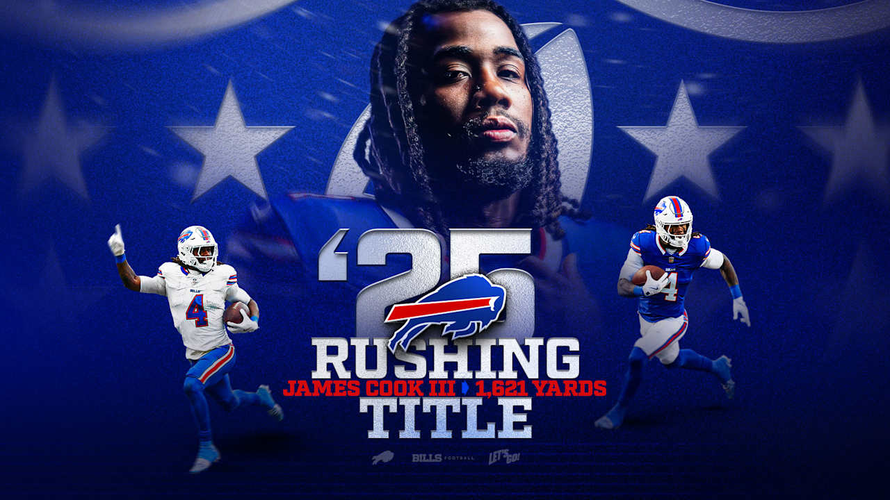 Featured image for Bills' James Cook Clinches 2025 NFL Rushing Title